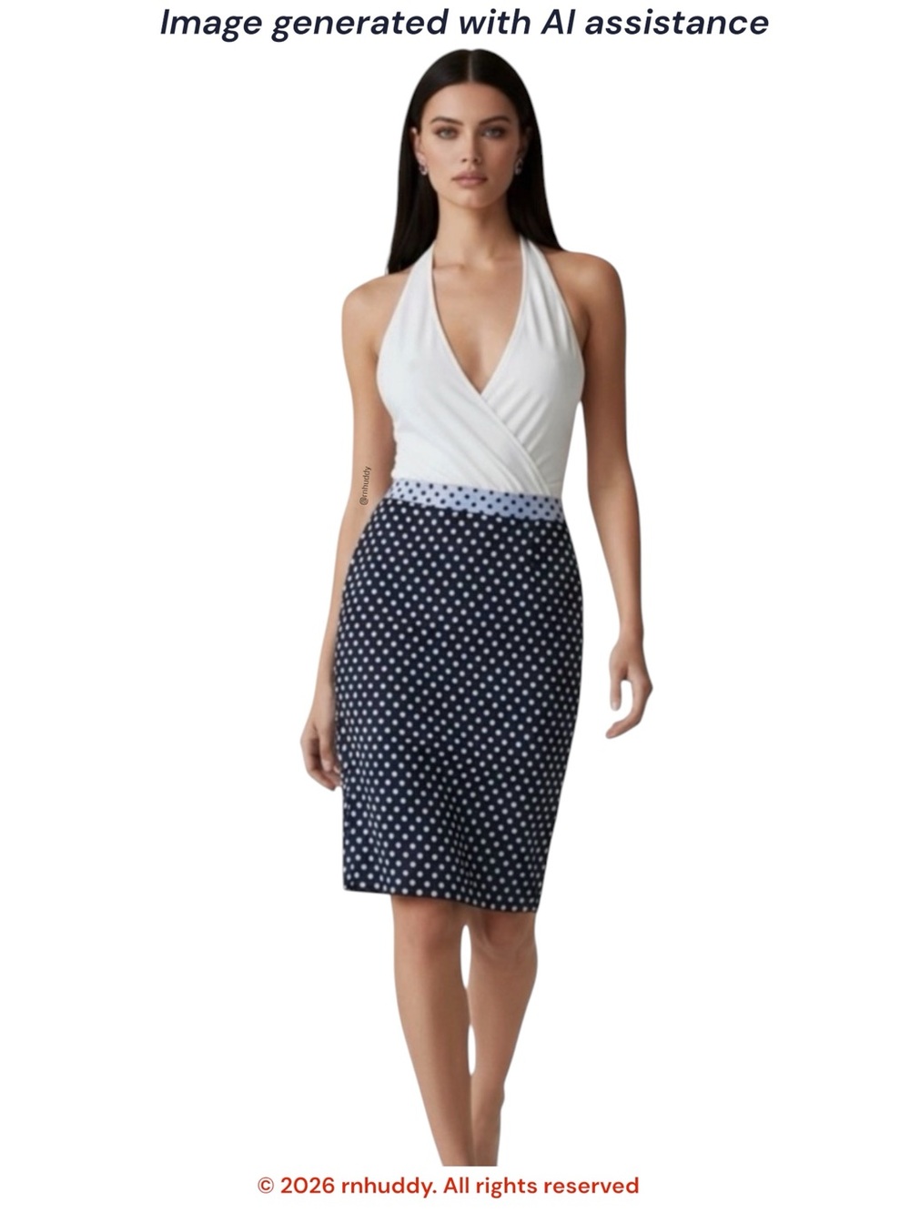 NWT The Limited size 4 navy blue polka dot pencil skirt